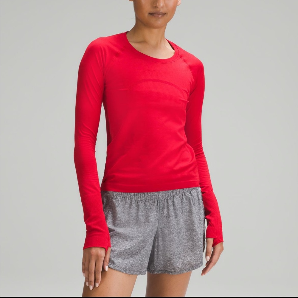 Lululemon long sleeve cropped swiftly, tech red